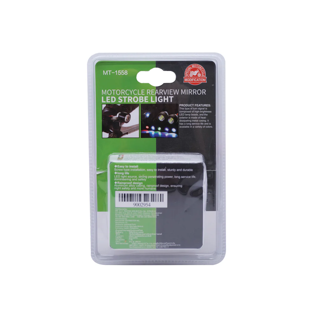 (MR.DIY) Motorcycle Rearview Mirror LED Strobe Light - Image 4
