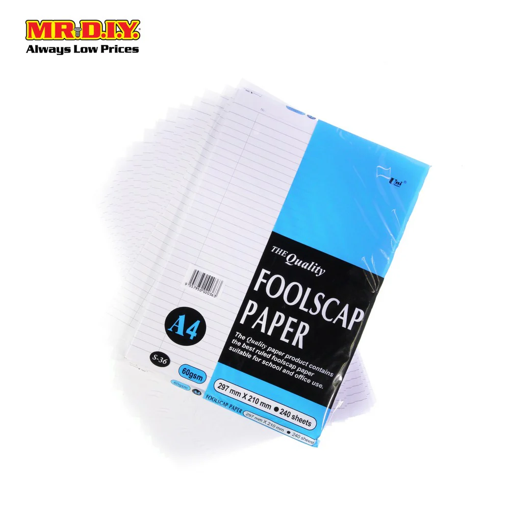 Light Blue Uni Foolscap Paper 240S A4 60gsm